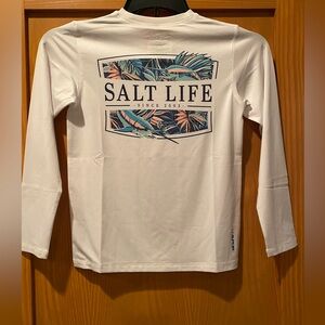 Salt Life White Girl’s Long Sleeve SLX (Drifit) Shirt NWT Size M